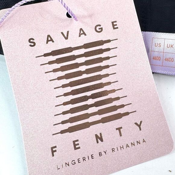 New! Savage Fenty Lingerie by Rihanna Full Coverage Polka Dot Black Bra SZ 46DD - Picture 7 of 7